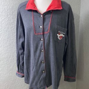 Vintage y2K Escada Sport jacket/button front shirt crest logo L
